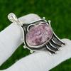 Natural Lepidolite 925 Sterling Silver Third Eye Chakra Mother Pendant Jewelry