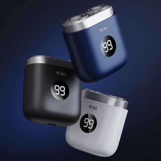 Мини-электробритва с цифровым дисплеем, USB-перезаряжаемая, водонепроницаемая, с двумя головками, портативная, для путешествий, бритва для мужчин, триммер для бороды, инструмент для удаления волос