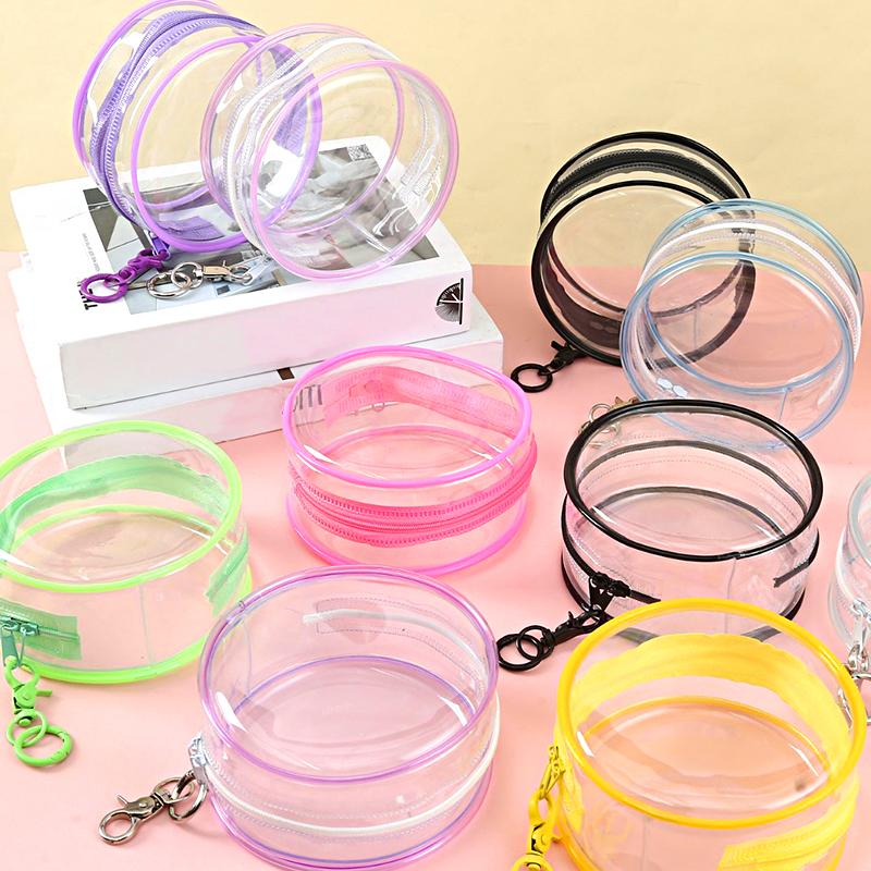 12*12cm Display Portable High Transparency Cute Doll Storage Bag Fashion Accessories Circular Design Pendant 9 Colors