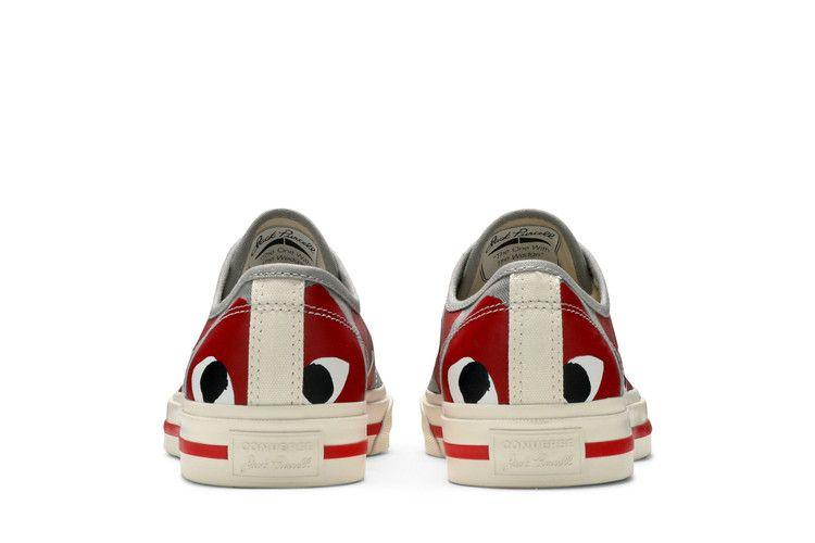 Мужские кроссовки Converse Jack Purcell Comme des Garcons PLAY Серый Красный Drizzle/Egret-Red