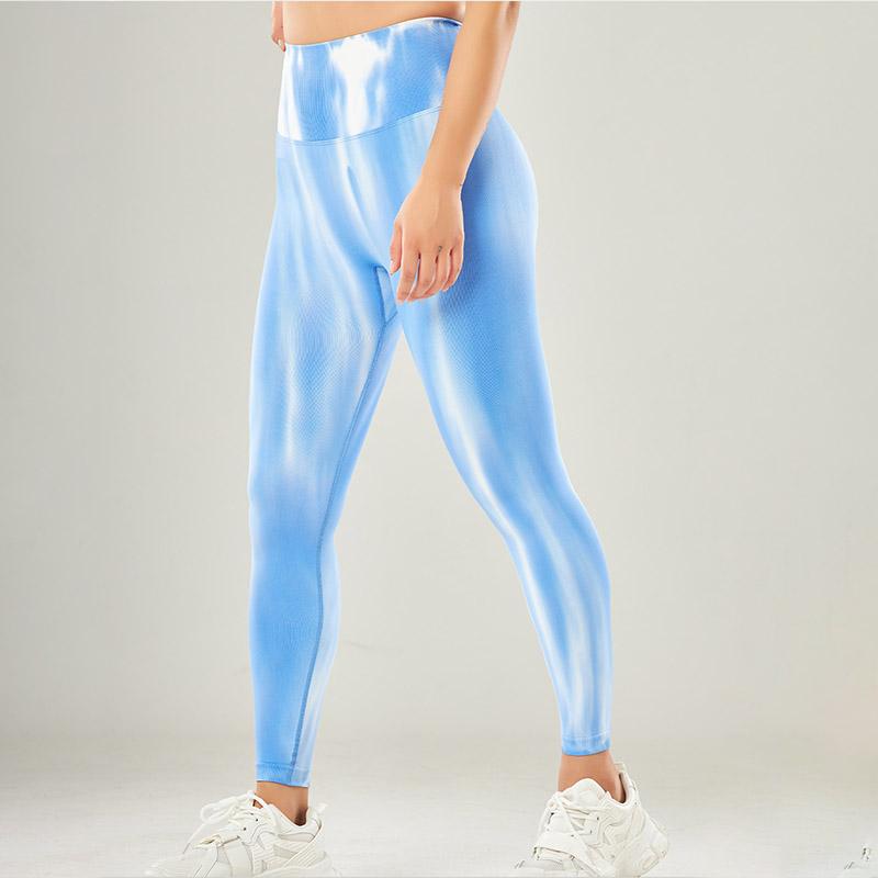 Бесшовные спортивные леггинсы с принтом тай-дай, женская одежда для тренировок в тренажерном зале, йоге, леггинсы с высокой талией и принтом