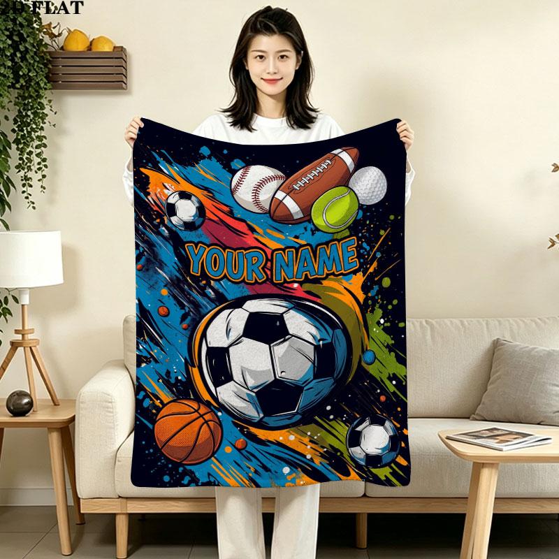 Custom Soccer Blanket, High quality Comfortable for All Seasons, Home Decor, Warmth and Comfort