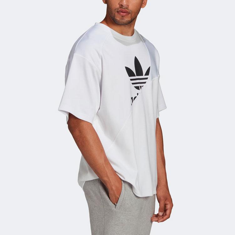 adidas Мужская футболка Originals Adicolor Tricot Interlock с коротким рукавом и крупным логотипом T Белый Черный HG1439
