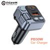 30W Car Charger Wireless Bluetooth 5.1 PD USB Fast Charger Car FM Transmitter USB Handfree MP3 Music TF Card U Disk AUX Player