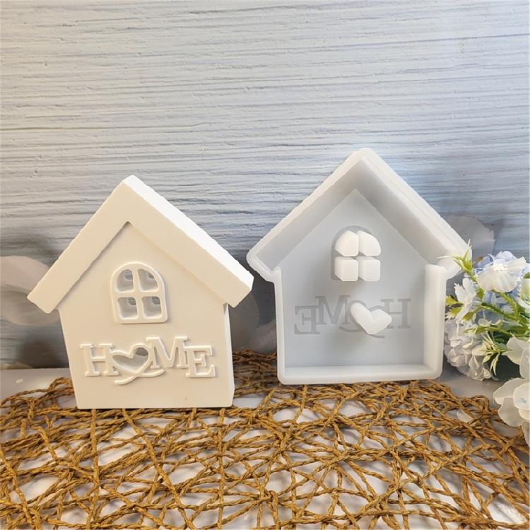 Форма из силикона в виде дома для эпоксидной смолы, украшение для дома, гипсовая фигурка