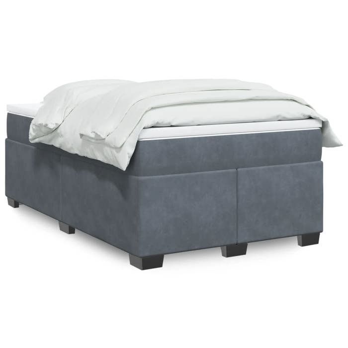 Maison Exclusive - Sommier à lattes de lit et matelas gris foncé 120x190cm velours