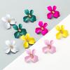 1 Pair Women Stud Earrings Flower Shape Petal Smooth Polish Ear Decoration Jewelry Lady Dating Party Commute Ear Studs