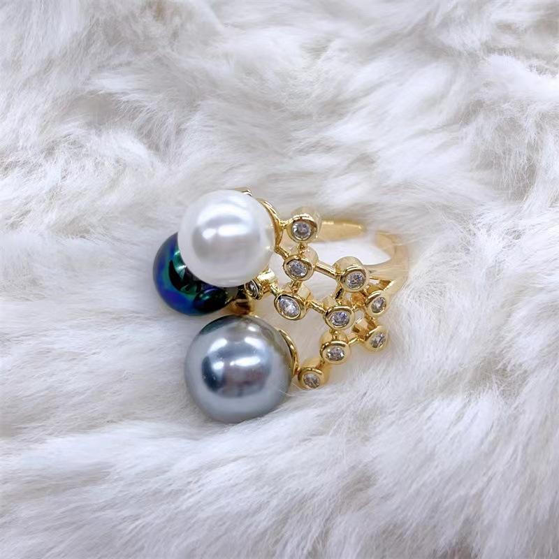 Французская мода барокко ретро жемчужное кольцо женское нишевое дизайн легкое роскошное высококлассное темпераментное кольцо на указательный палец