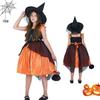 European & American Girls' Princess Pumpkin Witch Halloween Costume Dress