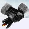 Winter Men's Thermal Motorcycle Riding Cold Leather Gloves