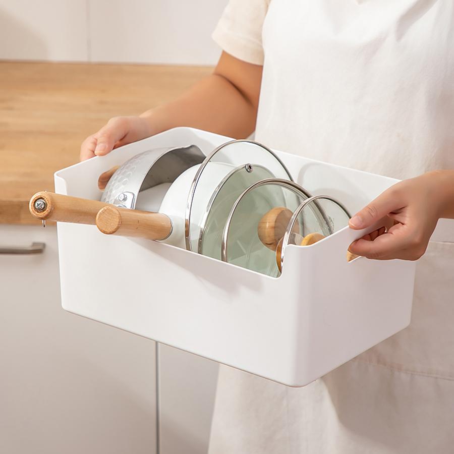 Cabinet Desktop Organizer Plastic Storage Box Multifunctional Seasoning Jar Tableware Storage Case Kitchen Storage Organization