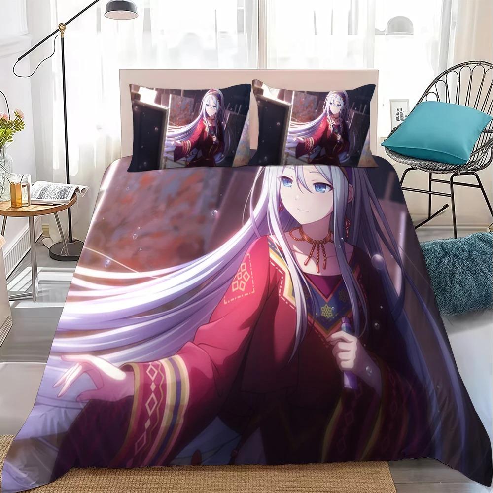 3D Print Yoisaki Kanade Bedding Set Soft Comforter Cover With 1/2pcs Pillow Shams For Kids Adults Cartoon Duvet Cover Microfiber