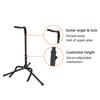 Регулируемая по высоте складная гитарная стойка с надежной поддержкой для акустических, электрогитар, бас-гитар и банджо, прочная, черная