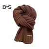 Winter Scarf Solid Color Thickened Warm Knitting Scarf Men Women Long Neck Wrap Garment Clothing Accessories
