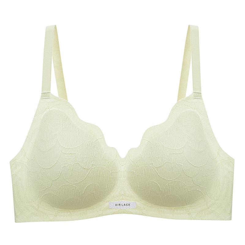 Traceless steel rim underwear women gather latex anti-sagging fixed cup adjustment new bra thin and comfortable
