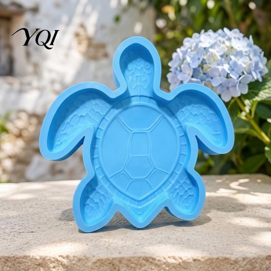 Easy DIY Paving Molds Reusable Sea Turtle Stepping Stone Mold for Garden Art, Oceans Theme Concrete Casting Tools Paver Mold, Giant Silicone
