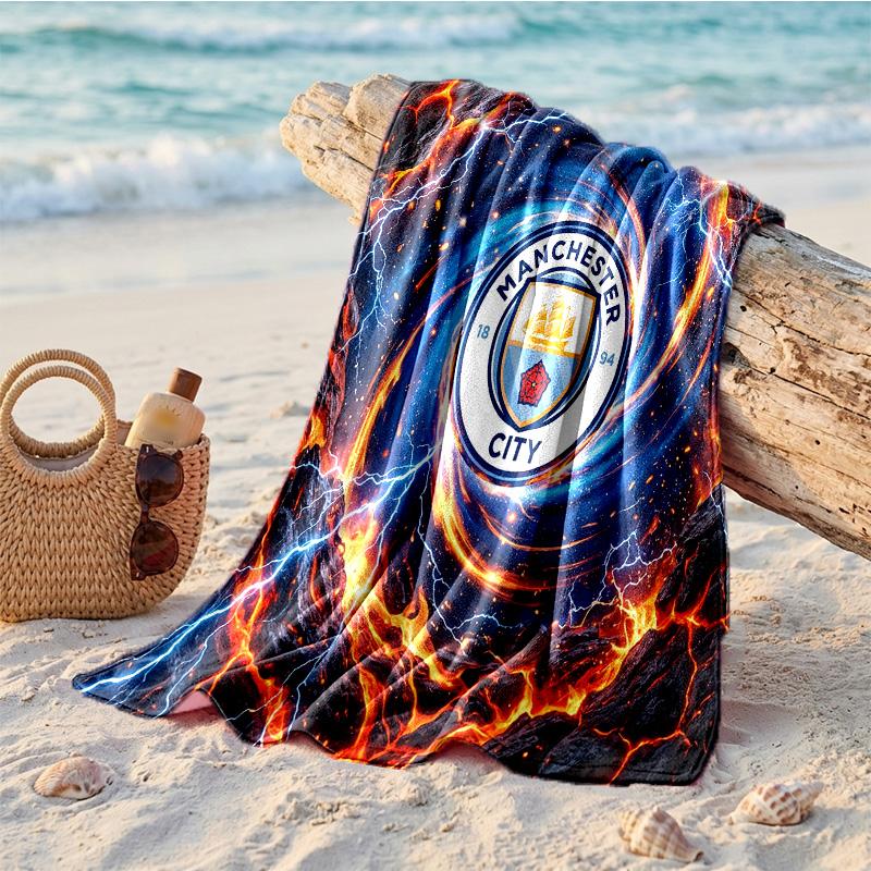 Manchester City Print Microfiber Beach Towel Quick Dry Absorbent Large Towel For Beach Swimming Travel