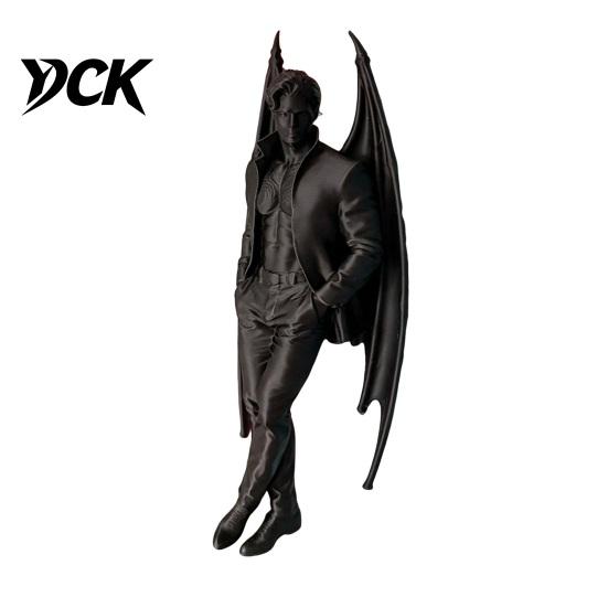 Черная Скульптура Крыло Летучей Мыши 3D Печатная Фигурка Джентльмена, Готическая Демоническая Статуя Мужчины с Детализированными Крыльями Вампира, Темное Фэнтези для Дома и Офиса
