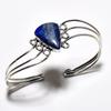 Lapis Lazuli Gemstone 925 Silver Plated Handmade Jewelry Cuff Bangle