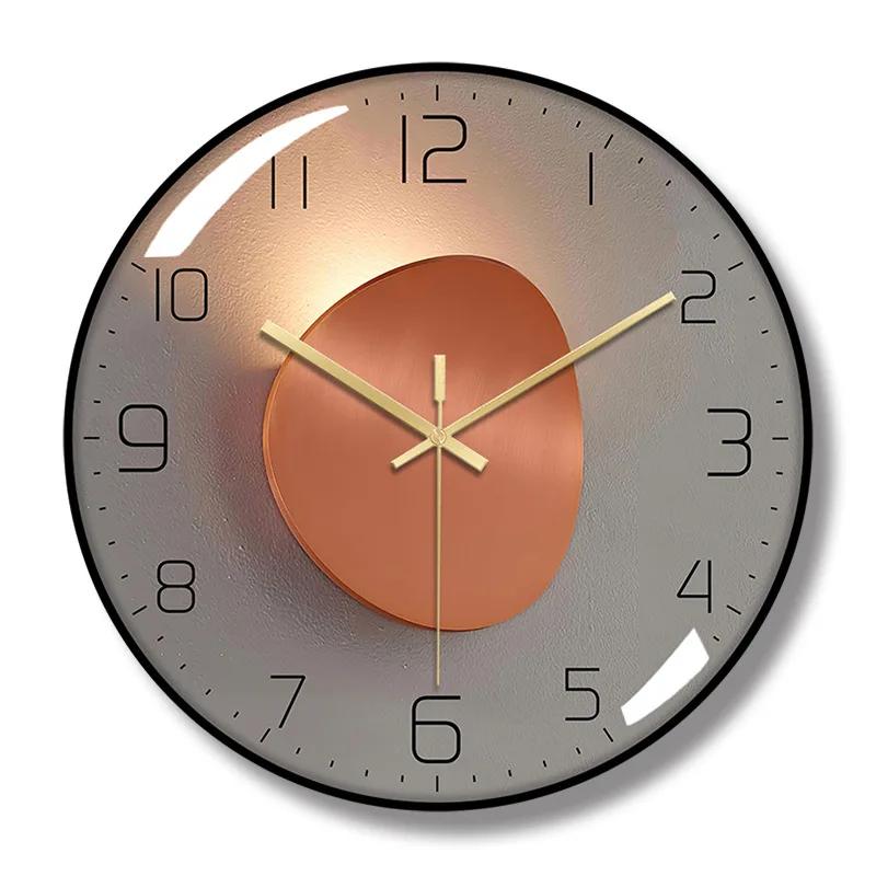 Простые и стильные 12-дюймовые бесшумные настенные часы: Кварцевые часы для гостиной — украшение гостиной в скандинавском стиле