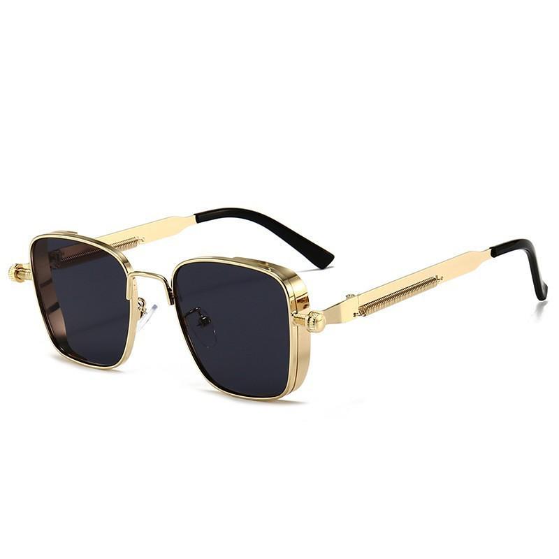 2025 Retro Square Steampunk Metal Sunglasses with Universal Fit