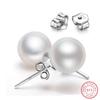 925 Sterling Silver 6mm /8mm /10mm Freshwater Cultured Pearl Button Ball Stud Earrings For Women As Best Gifts Jewerly