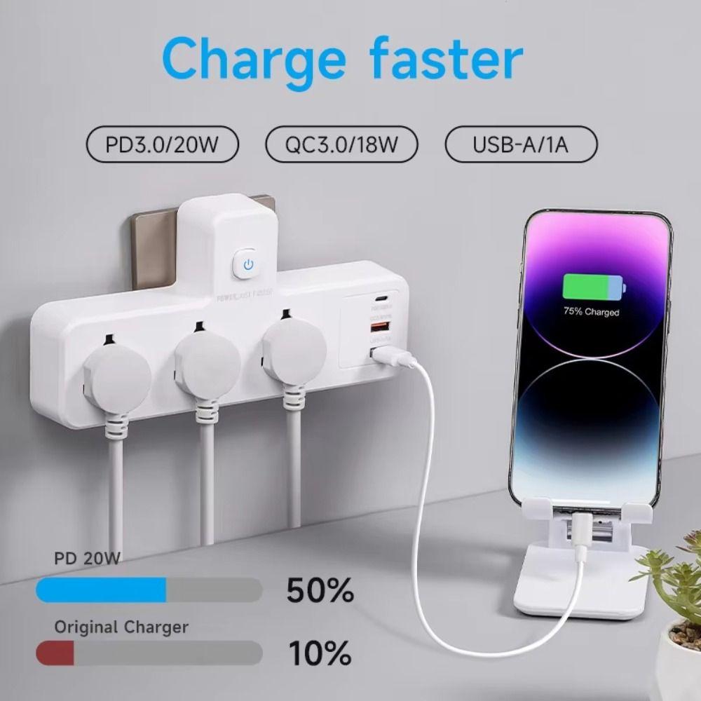 EU UK US Plug AC Outlet Power Strip Universal Plug-In Electrical Socket  Home Office