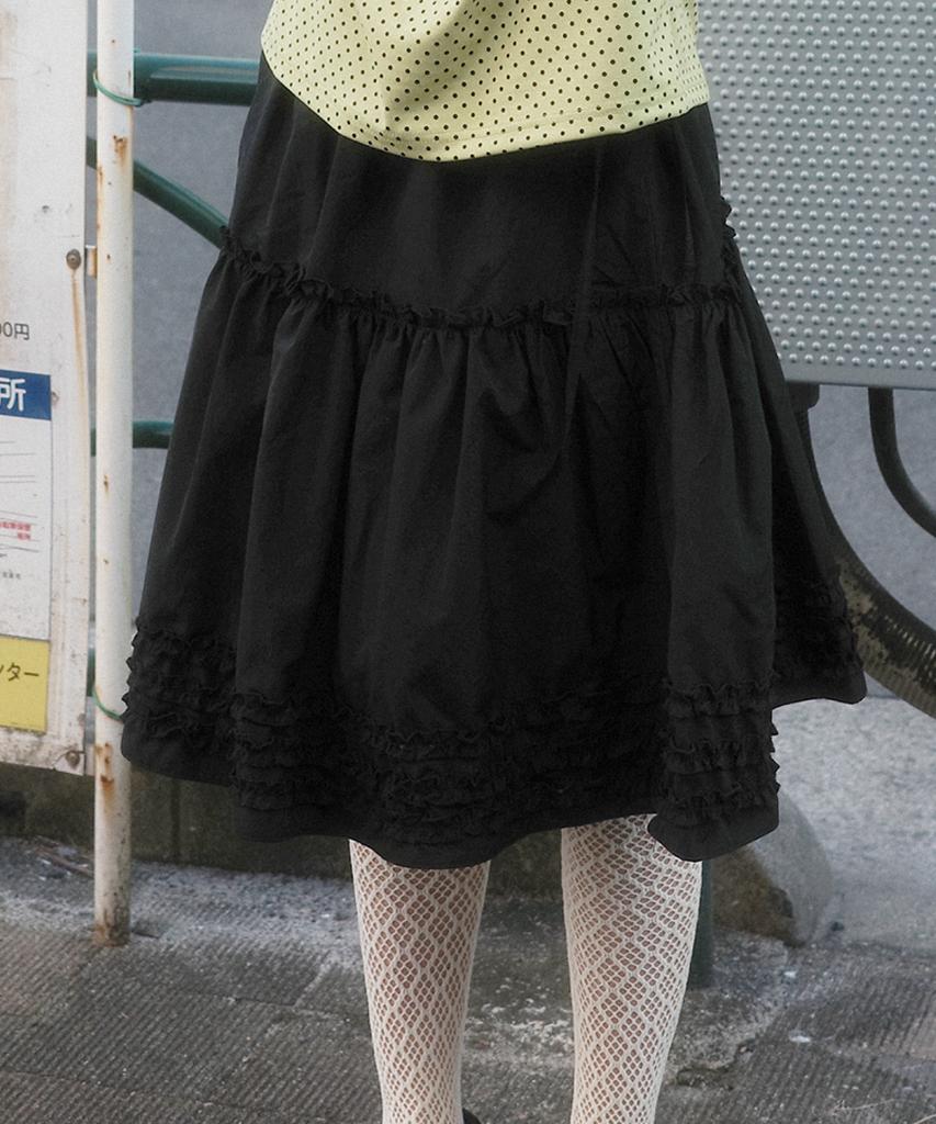 Cookies Katie Frill Midi Skirt (Black)