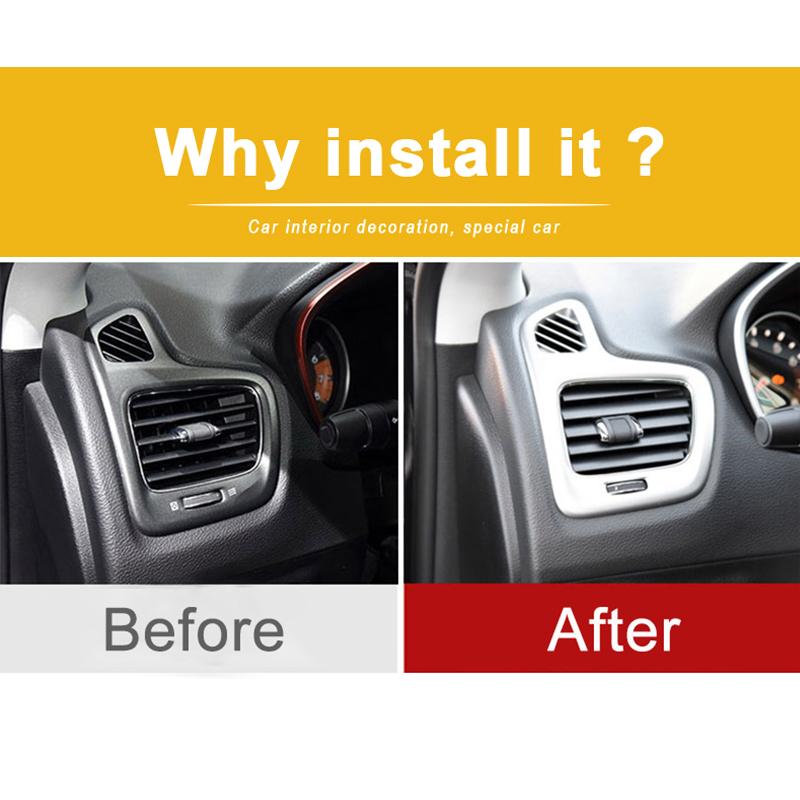 Для Jeep Compass 2017 2018 Автомобильная передняя левая и правая вентиляционная панель из углеродного волокна, накладка на рамку, Стайлинг автомобиля