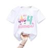 Kawaii мультфильм Единорог цифры 1-8 подарок на день рождения детская футболка с принтом белая свободная летняя женская футболка с короткими рукавами Y2K топ Kpop блузка