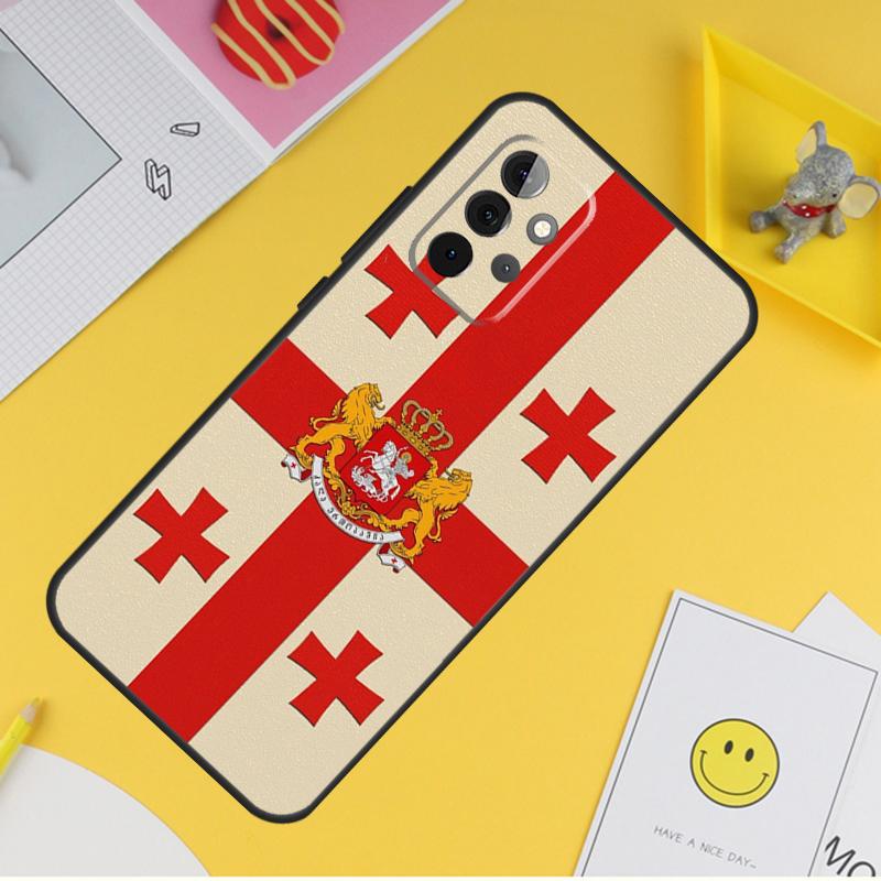 Чехол с флагом Грузии в стиле гранж для Samsung Galaxy A54 A34 A14 A56 A52 A53 A16 A26 A36 A55 A35 A15 A32 A12 A33 A13 A17