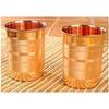 Once Copper Pure Glasses Set of 2 | 350ml Ayurvedic Drinking Tumblers with Lid | Traditional Handmade Copper Cups Water, Juice, Milk