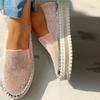 Spring New Women's Outdoor Fashion Shoes Thick Soled Rhinestone Platform Flat Shoes Casual Comfor Female Versatile Shoes
