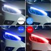 2 шт. 70 см светодиодные дневные ходовые огни для автомобиля DRL, гибкая водонепроницаемая полоса, автомобильные фары, белый указатель поворота, желтый стоп-сигнал
