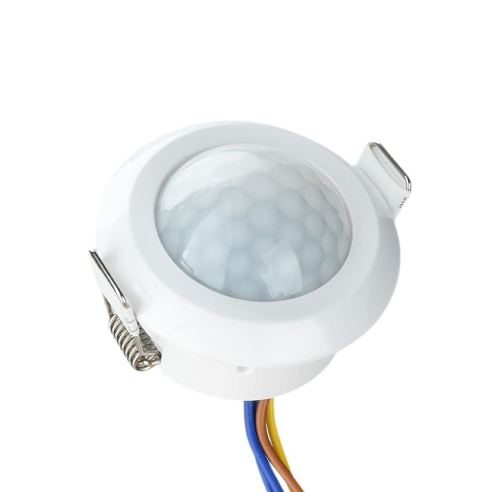 PIR Human Motion Sensor AC85-265V Recessed Mount Spring Buckle Time Delay Light Control For LED Lamp