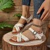 Fashion Shoes Female 2024 Brand Plus Size Women's Sandals Fashion Buckle Strap Casual Sandals Women Summer Peep Toe Solid Flat Sandals