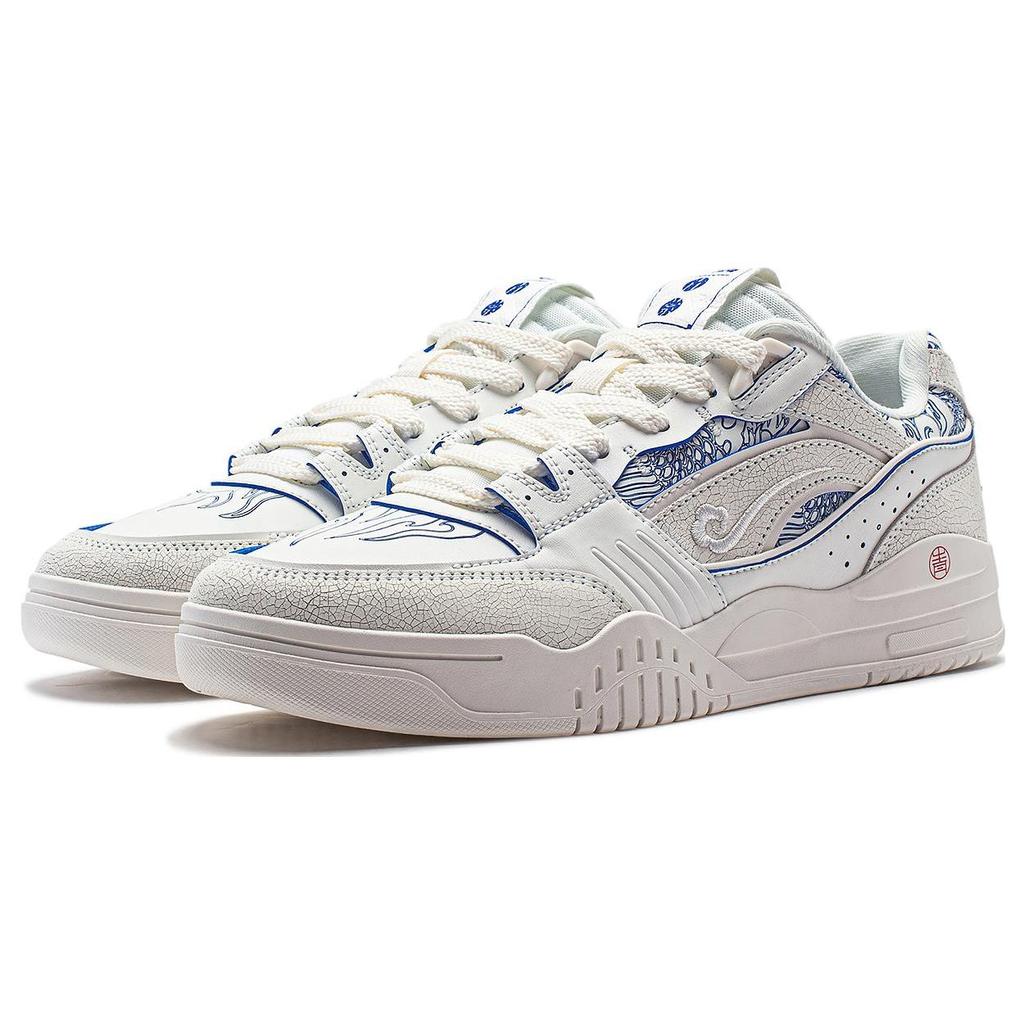 Li-Ning Moon White Green Casual Versatile Non-Slip Wear-Resistant Low-Top Lifestyle Shoes Unisex Sneaker Blue AGCS427-15