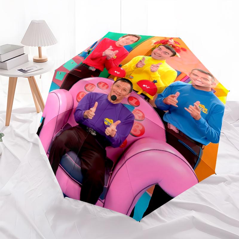 Printed The Wiggles Printed Folding Umbrella,Outdoor,Leisure,And Travel Umbrella,Durable Umbrella Fabric,Birthday And Holiday Gift