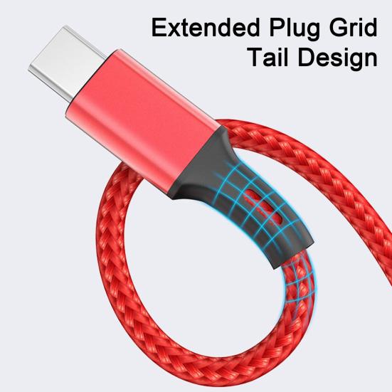 Fast Charging Cable 3-in-1 Nylon Braided Durable Tangle-Free Type-C/Micro USB/8-Pin Reliable Multi-device Data Cable