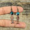 Indicolite Earring Electroformed Copper Earrings Electroformed Jewelry Gemstone Earring Handmade Copper Jewelry Fish Earrings Gift For Women