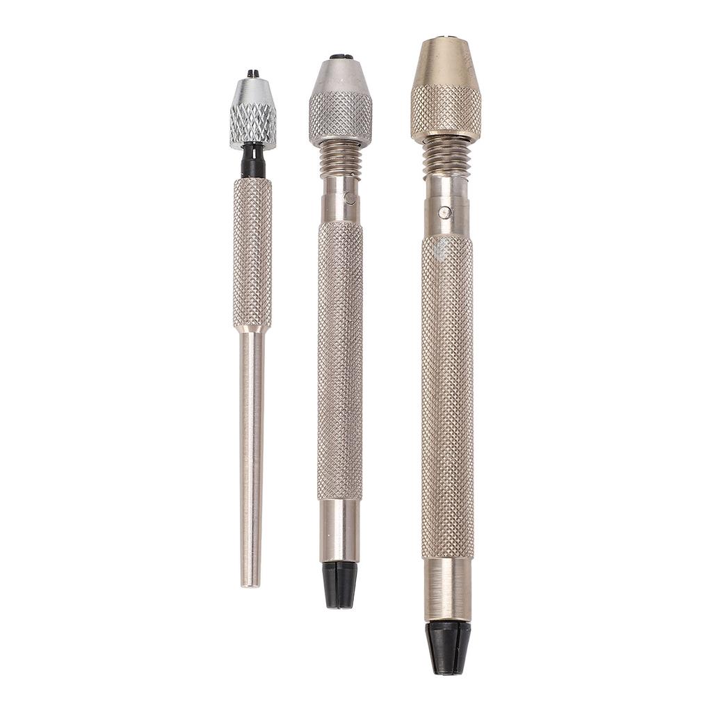 3Pcs Pin Vise Hand Drill Bit Set Aluminum Alloy Non Slip Hand Drill Bit Set Watch Repair Tool