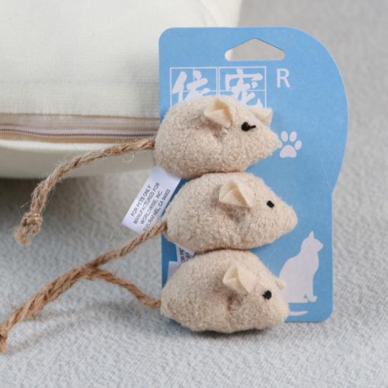 3 шт., кошка, котенок, играющий в плюшевую имитацию крысы, мыши, жевательная игрушка для царапин, укусов