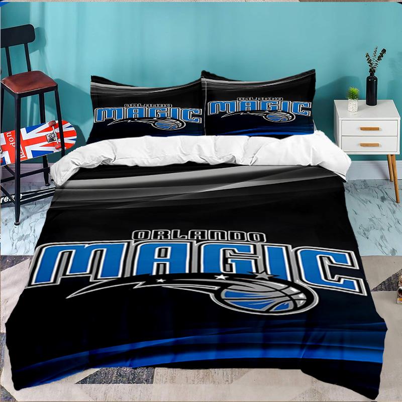 basketball Orlando Logo 3pcs Bedding Set,Including 1pc Duvet Cover And 2pcs Pillowcases Perfect Gift for Christmas,Ideal for Bedroom, Dormitory