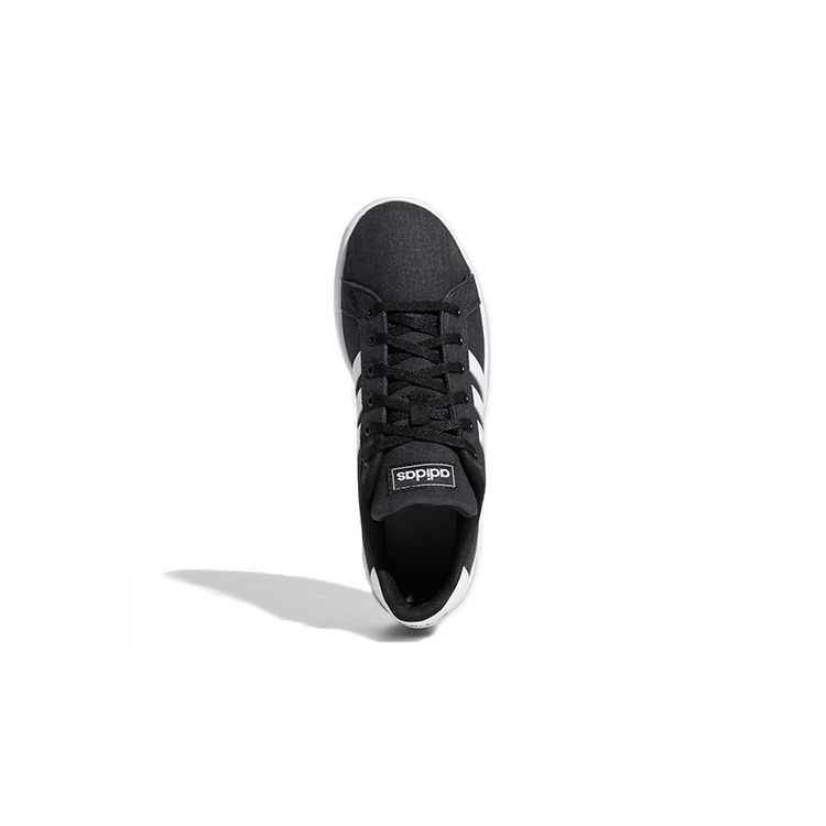 Adidas Neo Grand Court Синтетическая кожа Канвас Удобные Универсальные Дышащие Низкие Кеды для скейтбординга Детские Кроссовки Серый Черный EG1517