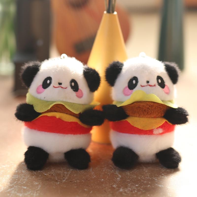 Милый гамбургер, кулон панда, плюшевая игрушка, кукла, сумка, подвеска, брелок, тряпичная кукла