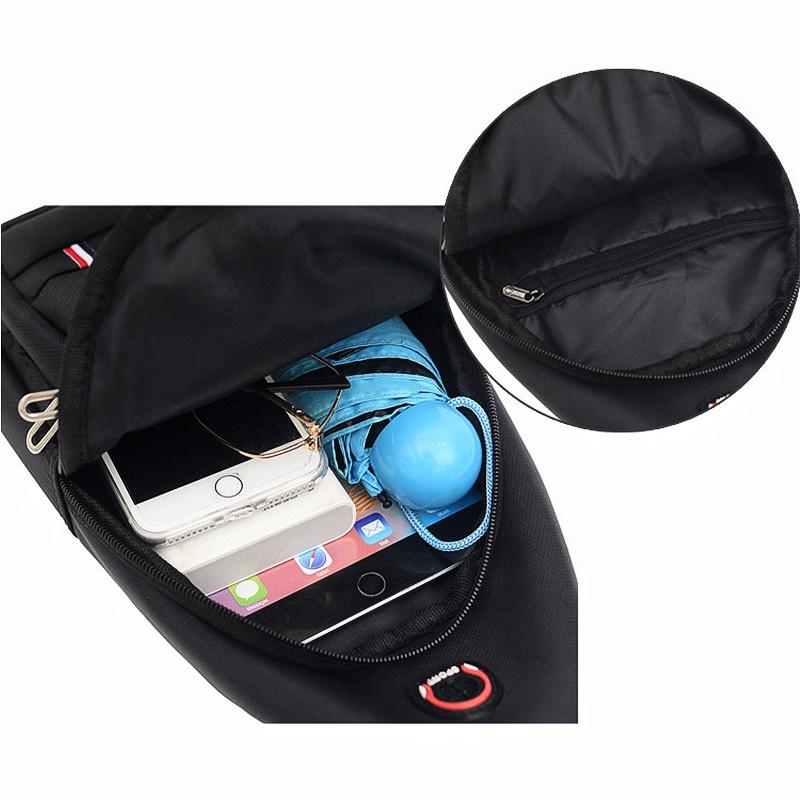 Men's Casual Multifunctional Chest Bag Nylon Shoulder Bag Double Storage Bag Waist Bag