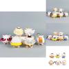 Набор из 6 мини-моделей с дизайном овечек из Eggy Party для украшения рабочего стола, для детей и взрослых