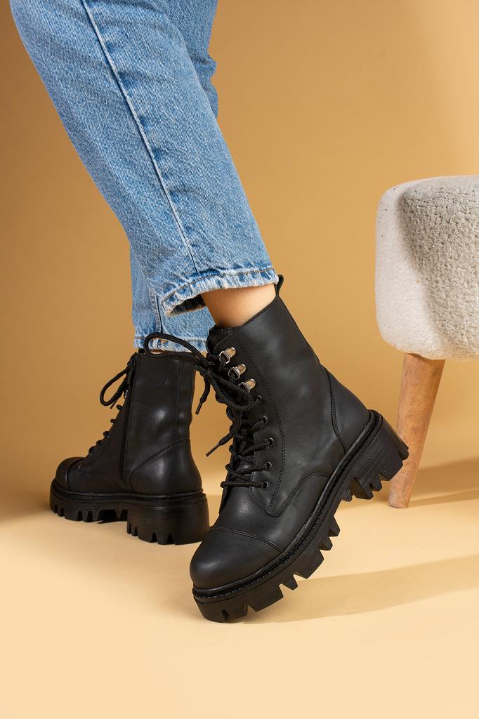 Warm Lining Comfort Sole Zippered Lace Up Women's Boots 57-250-23Volume