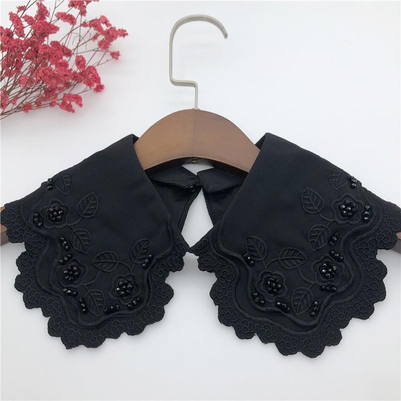 White Fake Collar for Women Shirt Blouse Necklace Candy Color False Collar Handmade Beads Detachable Sweater Collars Decor