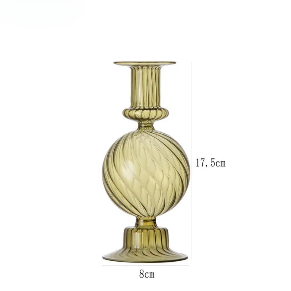 Роскошный скандинавский цветной подсвечник Свадебный настольный стеклянный боросиликатный подсвечник для вечеринки, дня рождения, домашнего декора